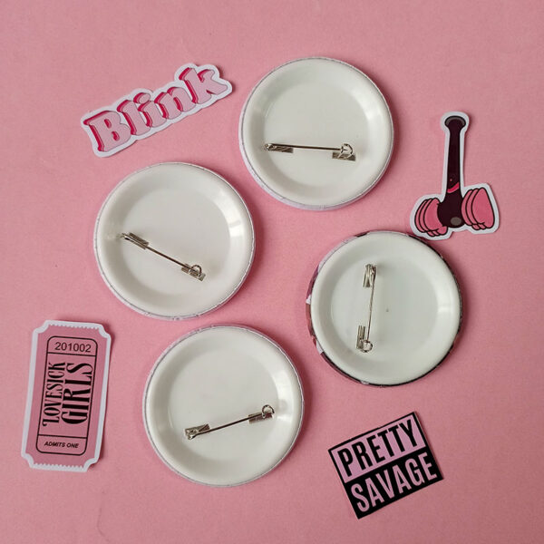 Pack of 4 - Black Pink Badges - Set 1 - Image 2