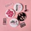 Pack of 4 - Black Pink Badges - Set 1